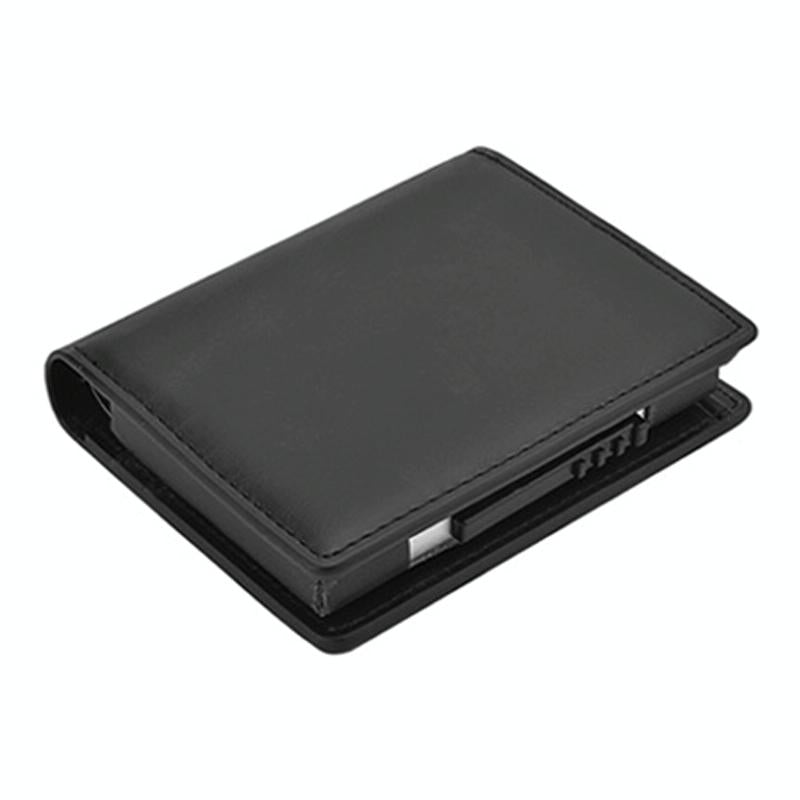 Rfid Blocking Short Wallet With Automatic Pop Up - Dark Brown